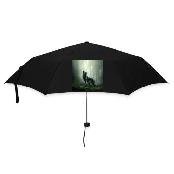 Loup hurlant à minuit - Parapluie standard - noir - Devant