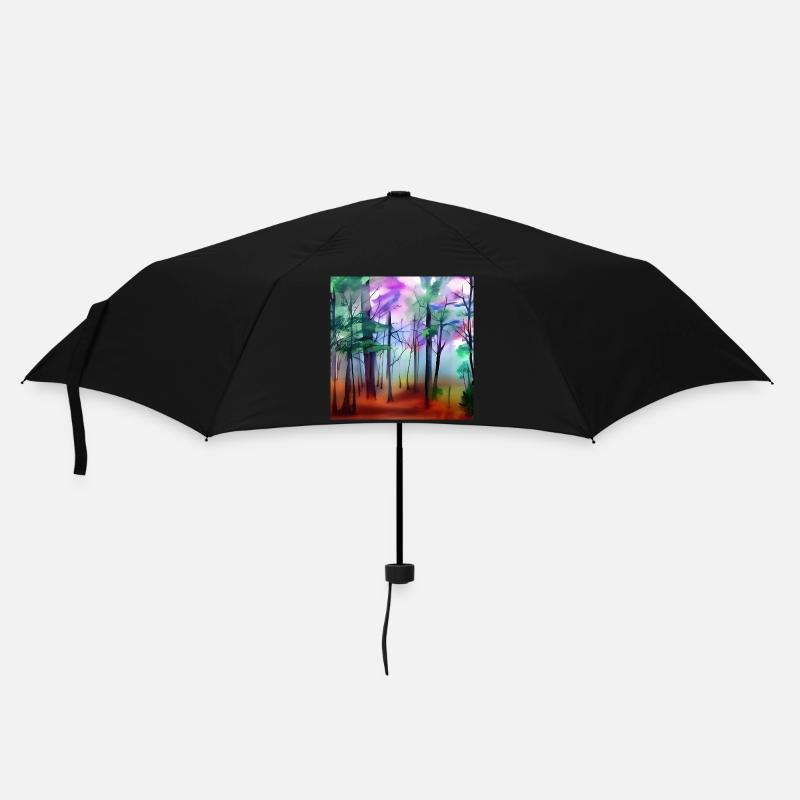 Aquarelle forêt nature - Parapluie standard - noir