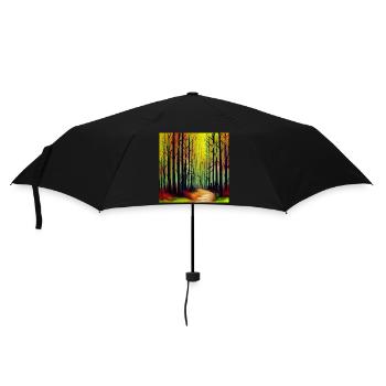 Sunset watercolor forest - Umbrella (small) - black - Front