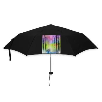 Buntes Aquarell einfache Natur - Regenschirm (klein) - Schwarz - Vorne