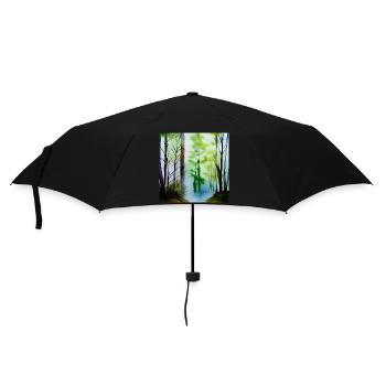 Forest image art - Umbrella (small) - black - Front