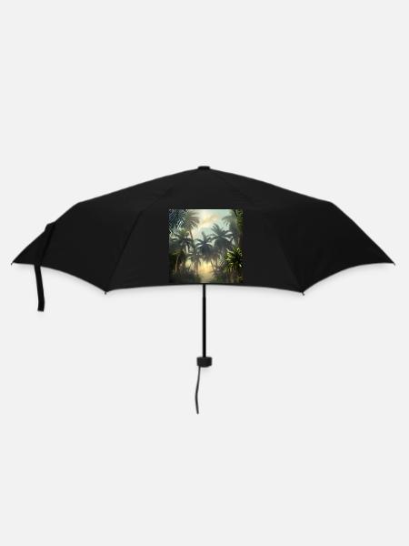 Jungle with palm trees - Umbrella (small) - black