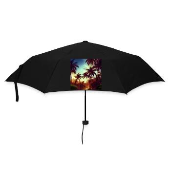 Abend in der Dschungelkunst - Regenschirm (klein) - Schwarz - Vorne