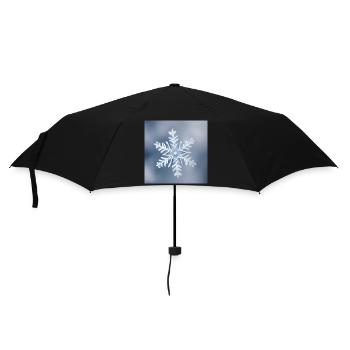 Winter-Schneeflocken-Porträt - Regenschirm (klein) - Schwarz - Vorne
