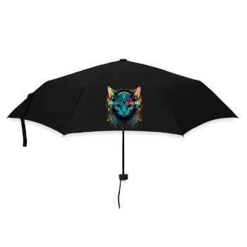 Chat vintage et musique - Parapluie standard - noir - Devant