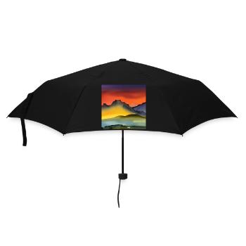 Watercolor mountain - Umbrella (small) - black - Front