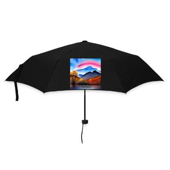 Peinture à l’aquarelle de belles montagnes - Parapluie standard - noir - Devant