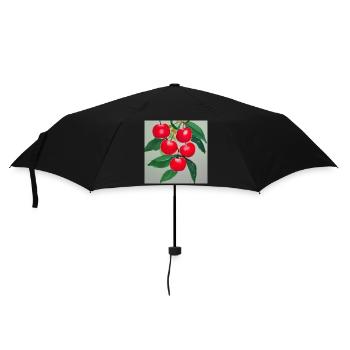 Winter cherry art - Umbrella (small) - black - Front