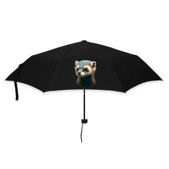 Ferret Illustration - Umbrella (small) - black - Front