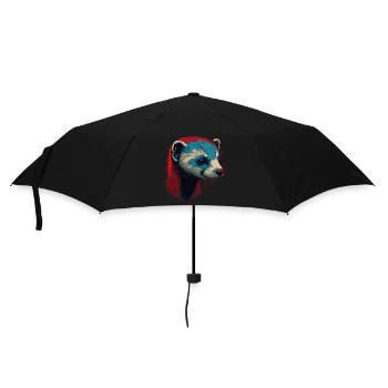 Rotes Frettchen - Regenschirm (klein) - Schwarz - Vorne