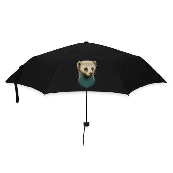Niedliches Frettchen - Regenschirm (klein) - Schwarz - Vorne