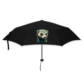 Frettchen-Kunstwerk - Regenschirm (klein) - Schwarz - Vorne