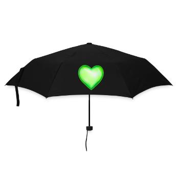 Herz grün hellgrün Geschenkidee - Regenschirm (klein) - Schwarz - Vorne