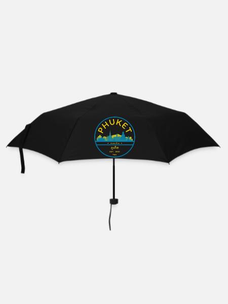 Phuket Stadt-Skyline Emblem - Regenschirm (klein) - Schwarz