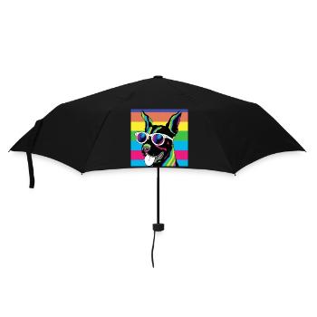 Psychedelic Pup Rainbow Glasses - Umbrella (small) - black - Front