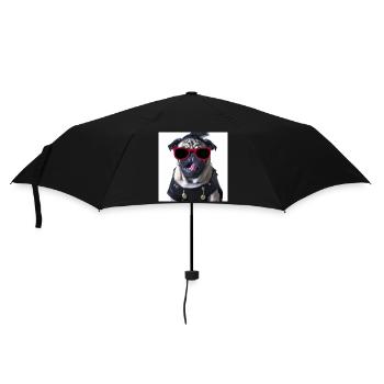 punk mops - Regenschirm (klein) - Schwarz - Vorne