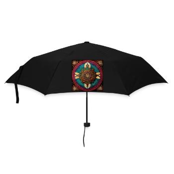 Boho Mandala Abstract - Regenschirm (klein) - Schwarz - Vorne
