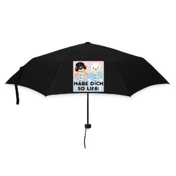 Habe Dich so lieb - Kapitän Bären - Regenschirm (klein) - Schwarz - Vorne