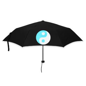 chinesische tradition, chinesisches Yin und Yang - Regenschirm (klein) - Schwarz - Vorne