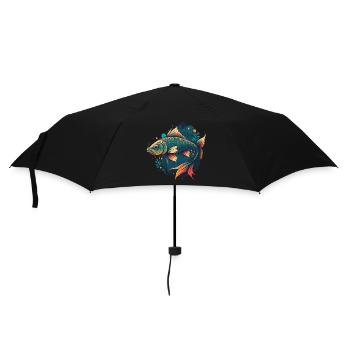 Angeln - Regenschirm (klein) - Schwarz - Vorne
