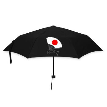 japanflaggen muster, japanischer fächer - Regenschirm (klein) - Schwarz - Vorne