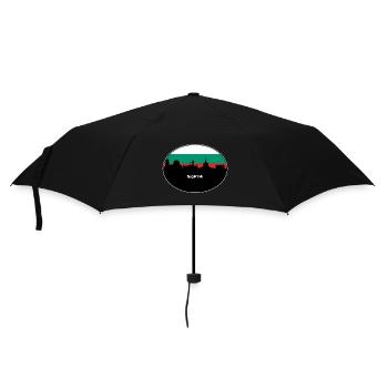 Sofia Bulgaria Flag Skyline Silhouette Travel - Umbrella (small) - black - Front