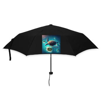 The flying turtle - Umbrella (small) - black - Front