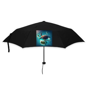 The flying turtle - Umbrella (small) - black - Front