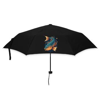 Fischmalerei - Regenschirm (klein) - Schwarz - Vorne