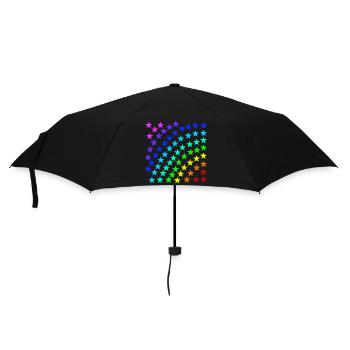 Sterne bunt Regenbogen Geschenkidee - Regenschirm (klein) - Schwarz - Vorne