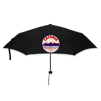 Catania Skyline Vintage Badge - Regenschirm (klein) - Schwarz - Vorne