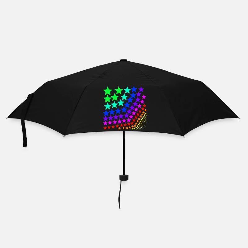 Bunte Sterne Regenbogen Geschenkidee - Regenschirm (klein) - Schwarz