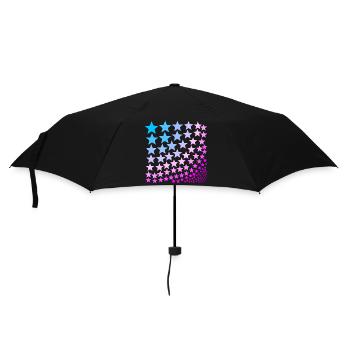 Sterne blau rosa pink türkis Geschenkidee - Regenschirm (klein) - Schwarz - Vorne