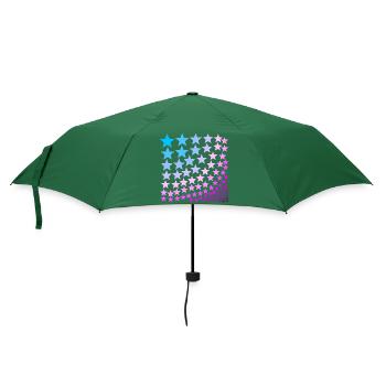Sterne blau rosa pink türkis Geschenkidee - Regenschirm (klein) - Flaschengrün - Vorne