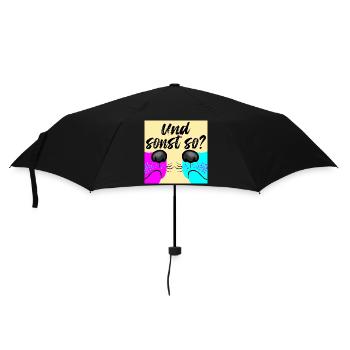 Hunde Gassi Gespräche - Hundewelpen lustig - Regenschirm (klein) - Schwarz - Vorne