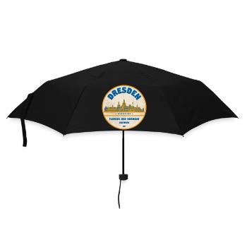 Dresden Skyline Vintage Label - Umbrella (small) - black - Front
