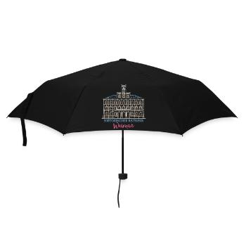 Weimar, historisches Rathaus, Strichzeichnung - Regenschirm (klein) - Schwarz - Vorne