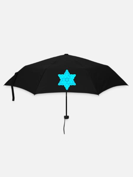 Étoile sacrée - Étoile de Vie 02/Inv/Bleu, - Parapluie standard - noir