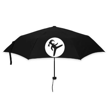 Ninja Martial Arts Symbol Fighter Logo icon Cartoon - Umbrella (small) - black - Front