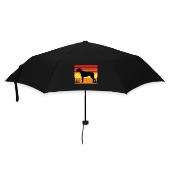 American Foxhound Hund Liebe Silhouette Retro Sonnenuntergang - Regenschirm (klein) - Schwarz - Vorne