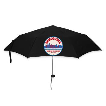 Vancouver Skyline Retro Badge Canada - Umbrella (small) - black - Front