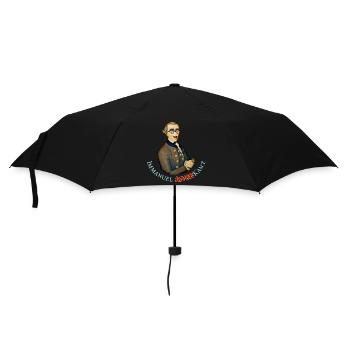 Lustiger Philosoph: Immanuel Kant mit Verkleidung - Regenschirm (klein) - Schwarz - Vorne