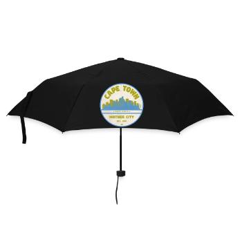 Cape Town Skyline Vintage Emblem - Umbrella (small) - black - Front