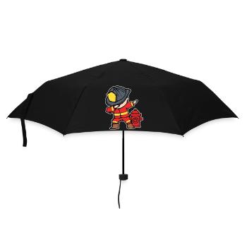 Feuerwehrhelm Feuerwehrmann Brandschutz Feuerwehr - Regenschirm (klein) - Schwarz - Vorne