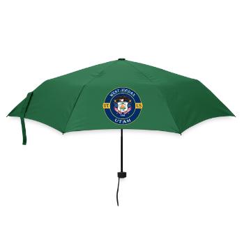 West Jordan Utah Flag USA Travel Souvenir Badge - Parapluie standard - vert bouteille - Devant