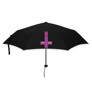 Sinner On Inverted Cross Pink & Purple - Umbrella (small) - black - Front