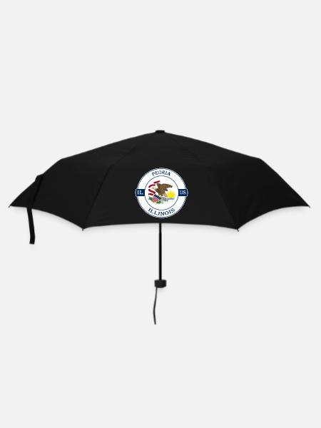 Peoria Illinois Flagge USA Reise Souvenir Abzeichen - Regenschirm (klein) - Schwarz