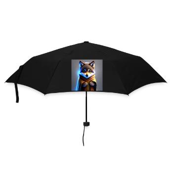 Fantasy baby wolf in golden brown robe - Umbrella (small) - black - Front