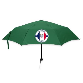 Davenport Iowa Flagge USA Reise Souvenir Abzeichen - Regenschirm (klein) - Flaschengrün - Vorne