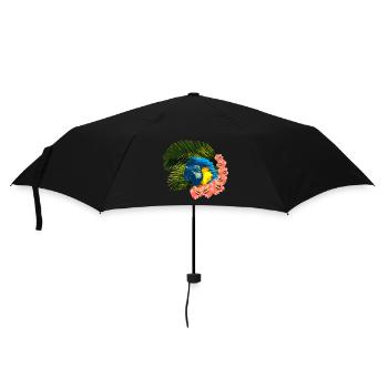 tolle urlaubsoutfits, gelbbrust ara Hibiskus - Regenschirm (klein) - Schwarz - Vorne
